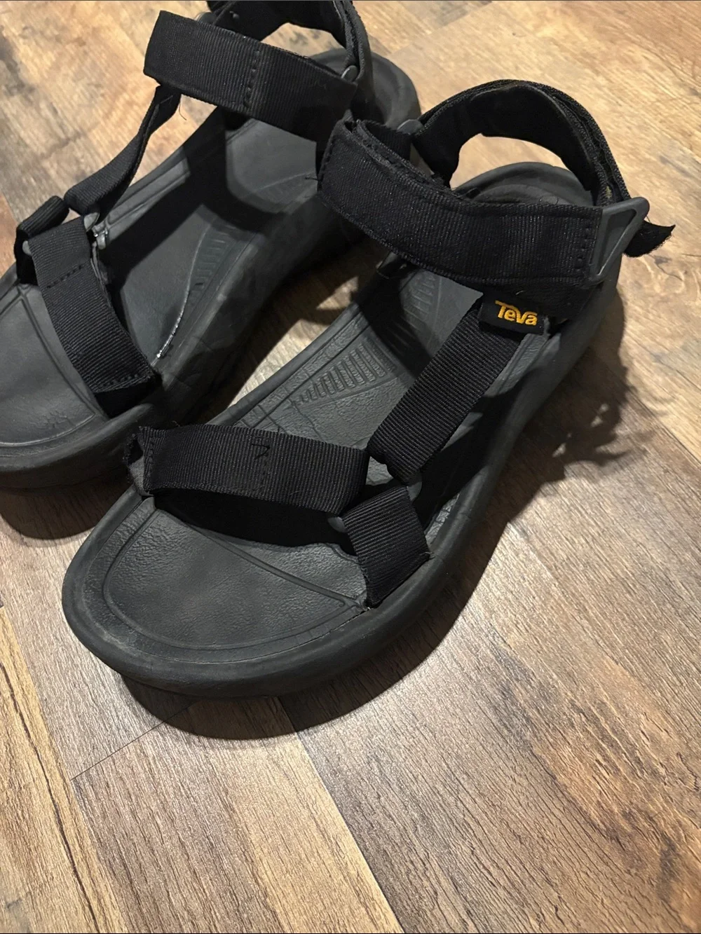 Teva Black Adjustable Sport-Strap Platform Sandals